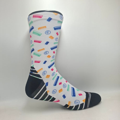 Crew Length parkrun Barcode Socks (White)