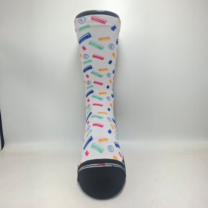 Crew Length parkrun Barcode Socks (White)