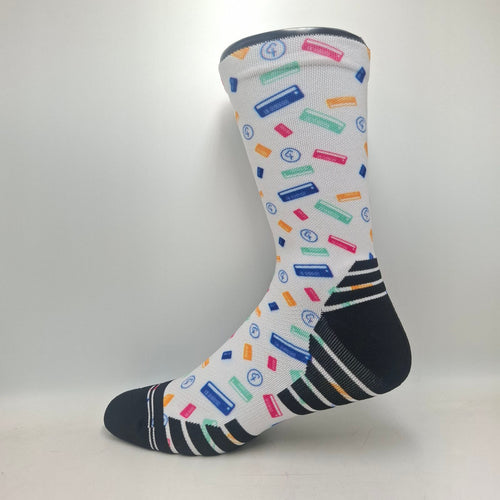 Crew Length parkrun Barcode Socks (White)