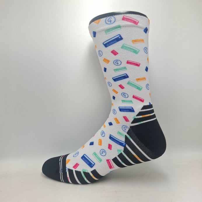 Crew Length parkrun Barcode Socks (White)