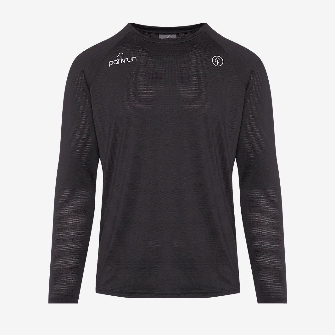 parkrun Milestone Men's Long Sleeve Shirt 100 - Black