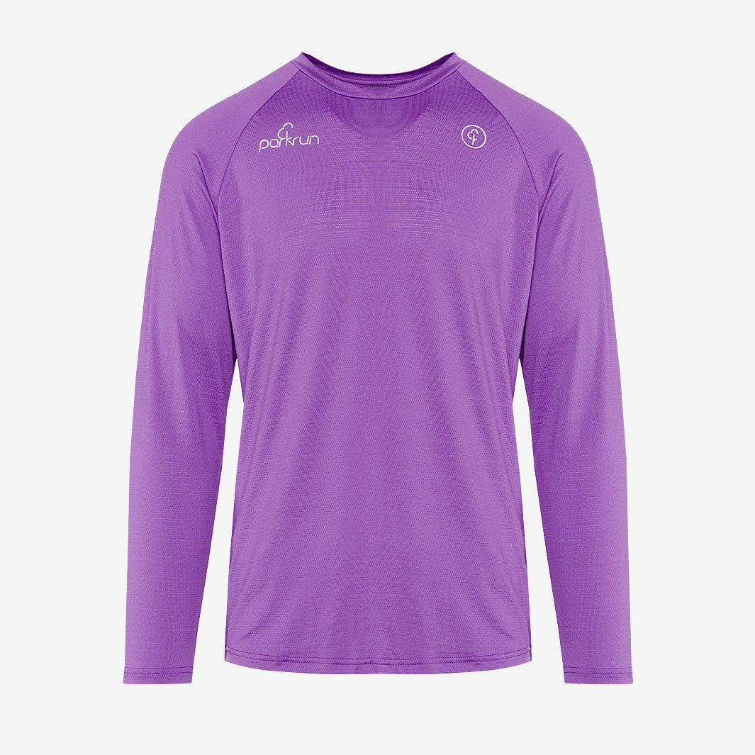 parkrun Milestone Men's Volunteer Long Sleeve Shirt 25 - Purple