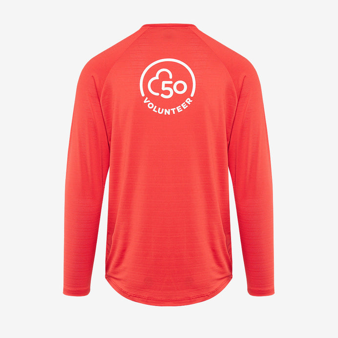parkrun Milestone Men's Volunteer Long Sleeve Shirt 50 - Red