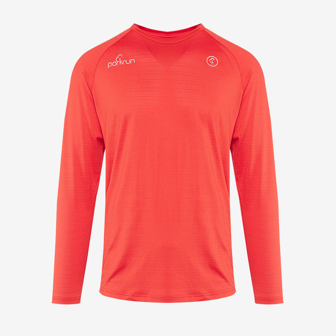 parkrun Milestone Men's Volunteer Long Sleeve Shirt 50 - Red