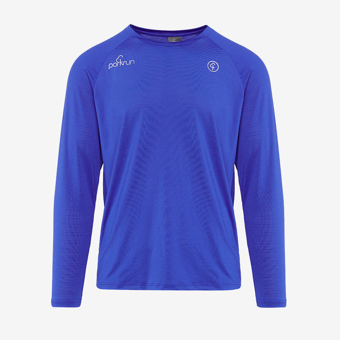 parkrun Milestone Men's Volunteer Long Sleeve Shirt 500 - Blue