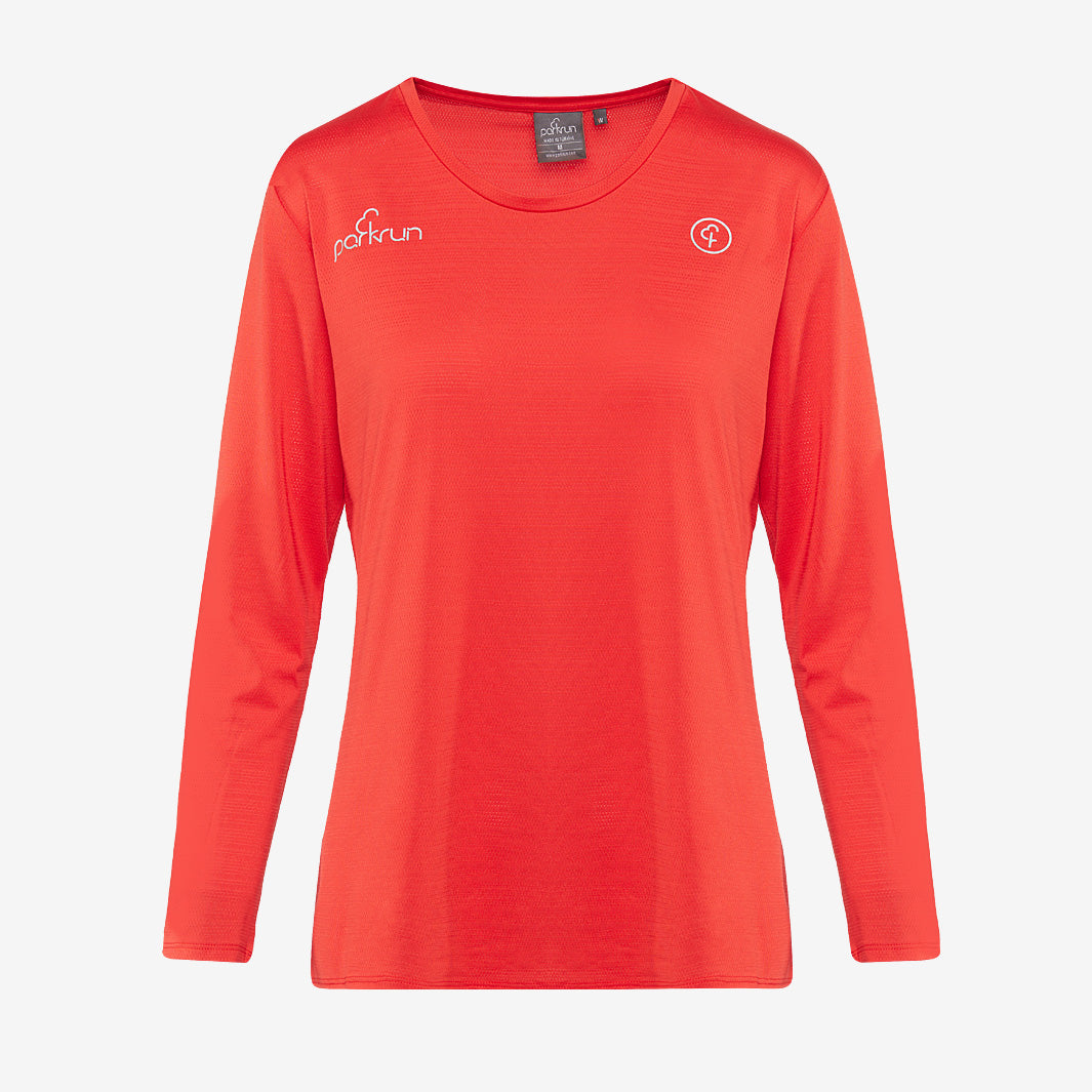 parkrun Milestone Women's Volunteer Long Sleeve Shirt 50 - Red
