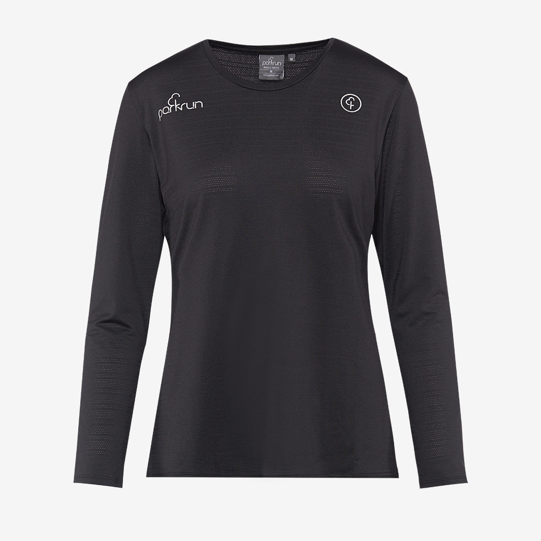 parkrun Milestone Women's Volunteer Long Sleeve Shirt 100 - Black