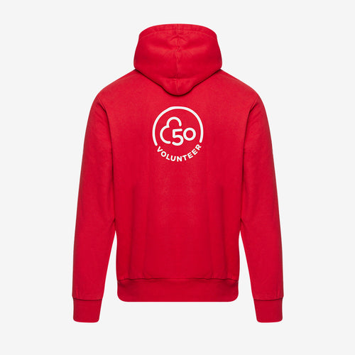 Women's volunteer red 50 hoodie