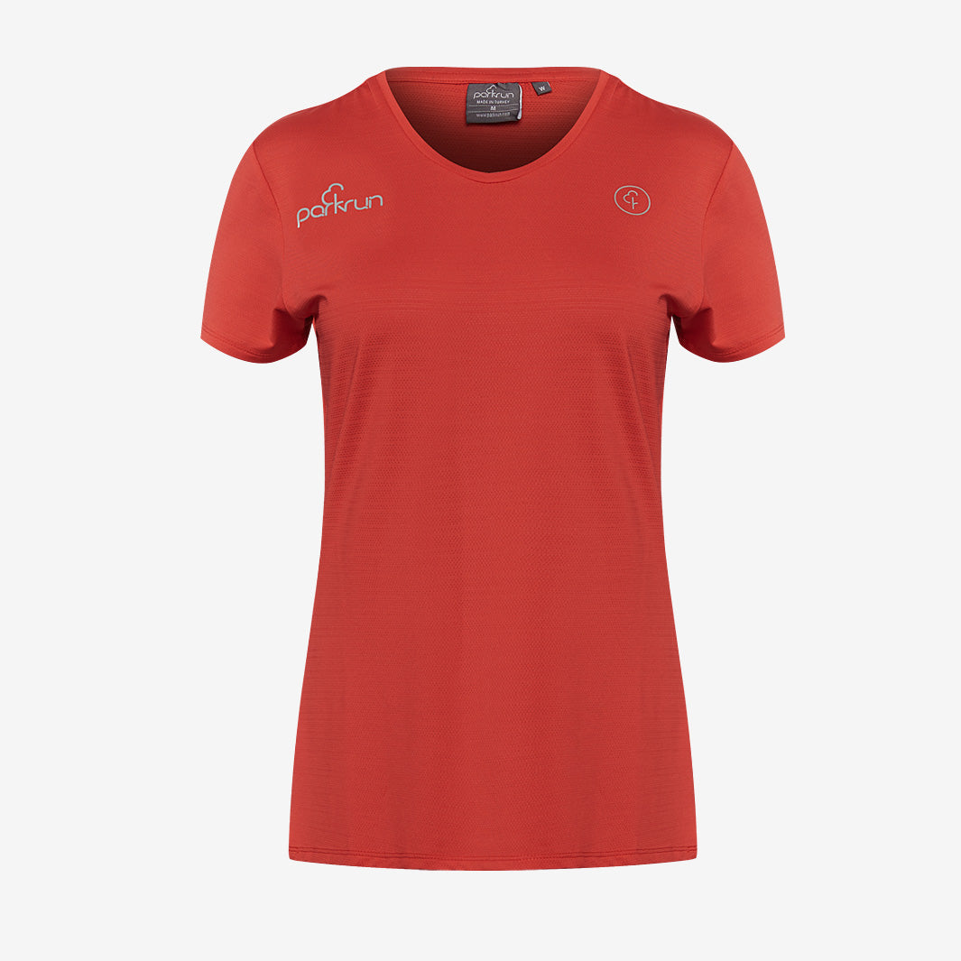 parkrun Milestone Womens Volunteer T-Shirt 50 - Red