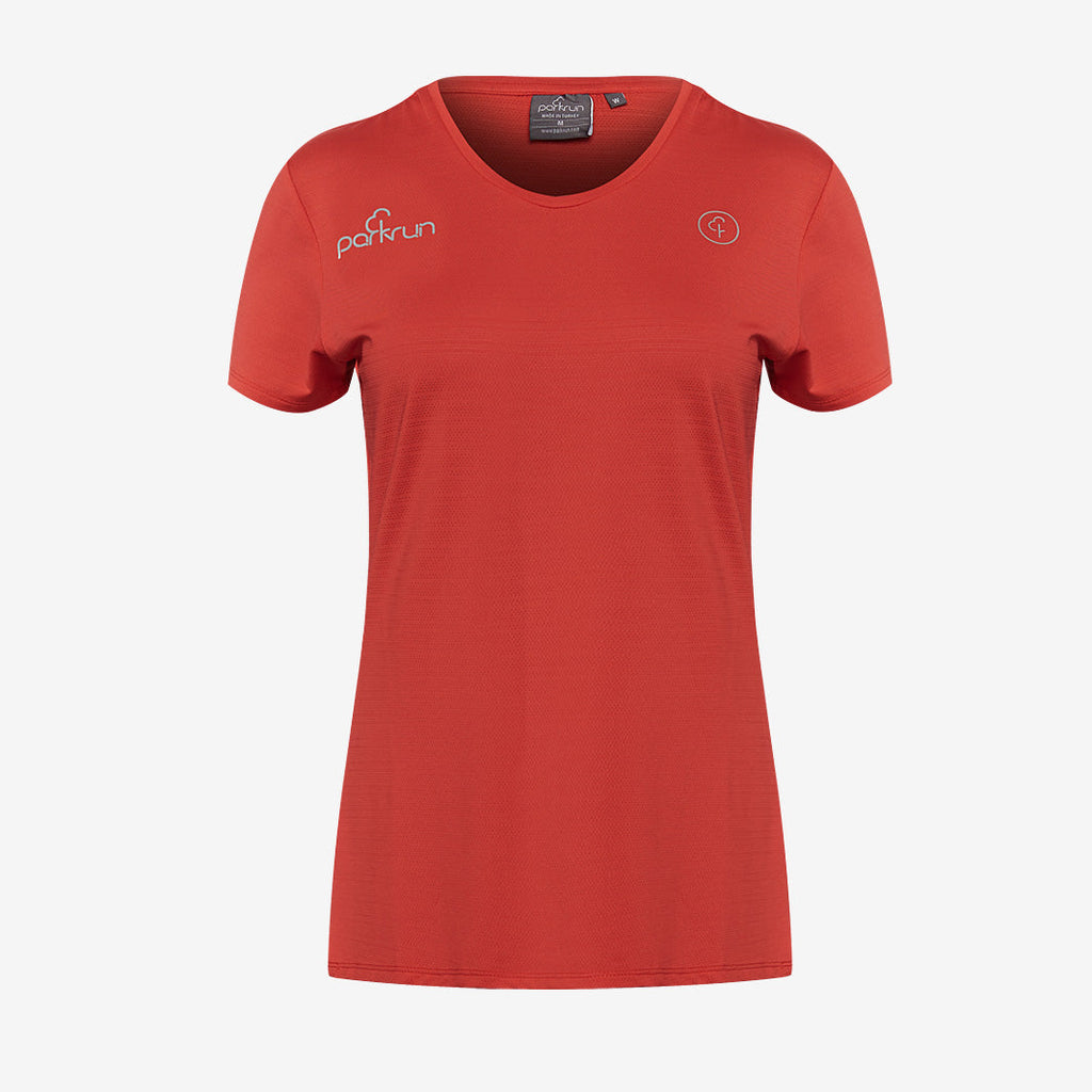 parkrun Milestone Womens Volunteer T-Shirt 50 - Red