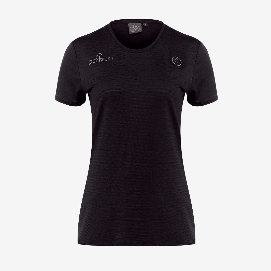 parkrun Milestone Womens Volunteer T-Shirt 100 - Black
