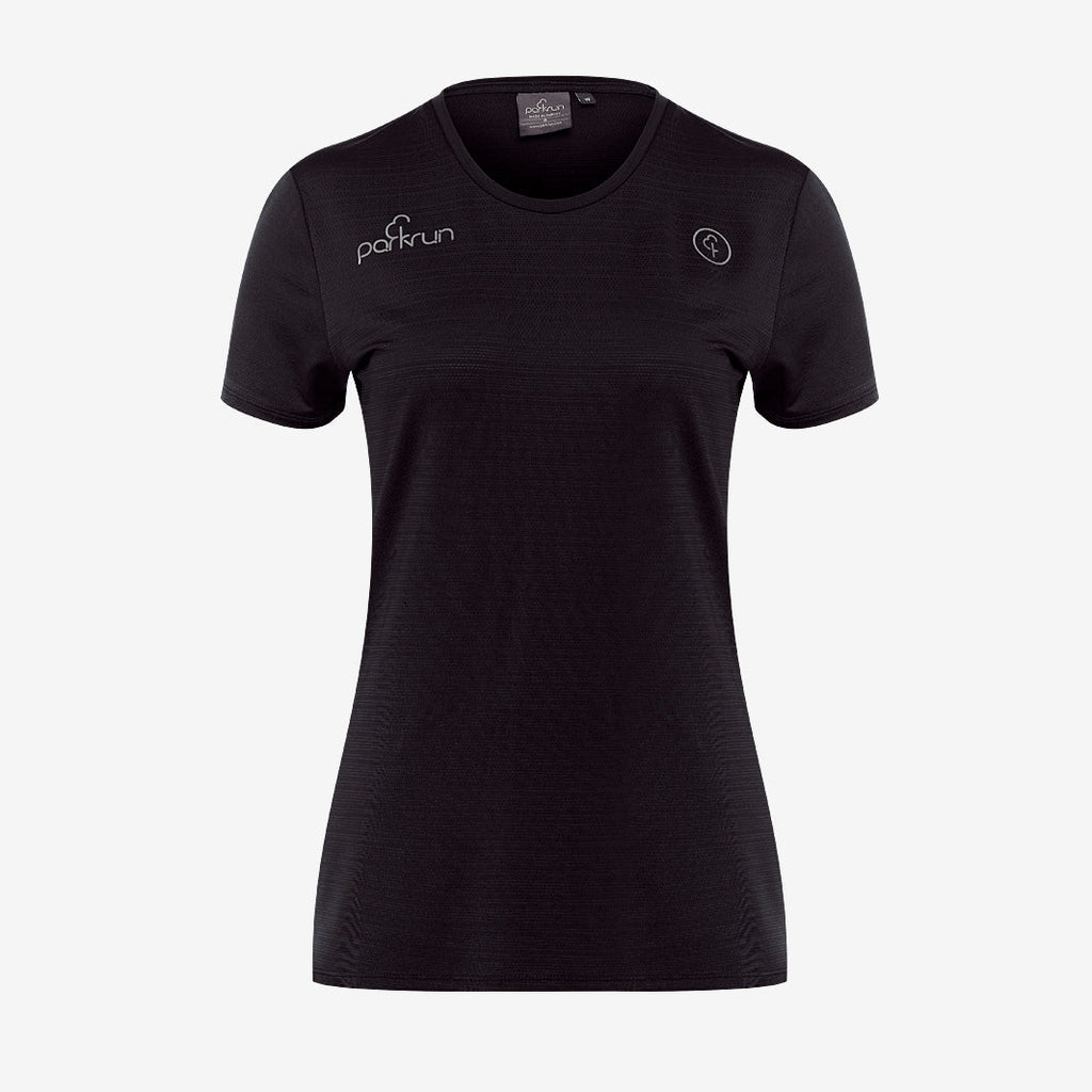 parkrun Milestone Womens Volunteer T-Shirt 100 - Black