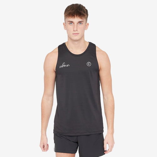 parkrun Milestone Men's Singlet 100 - Black
