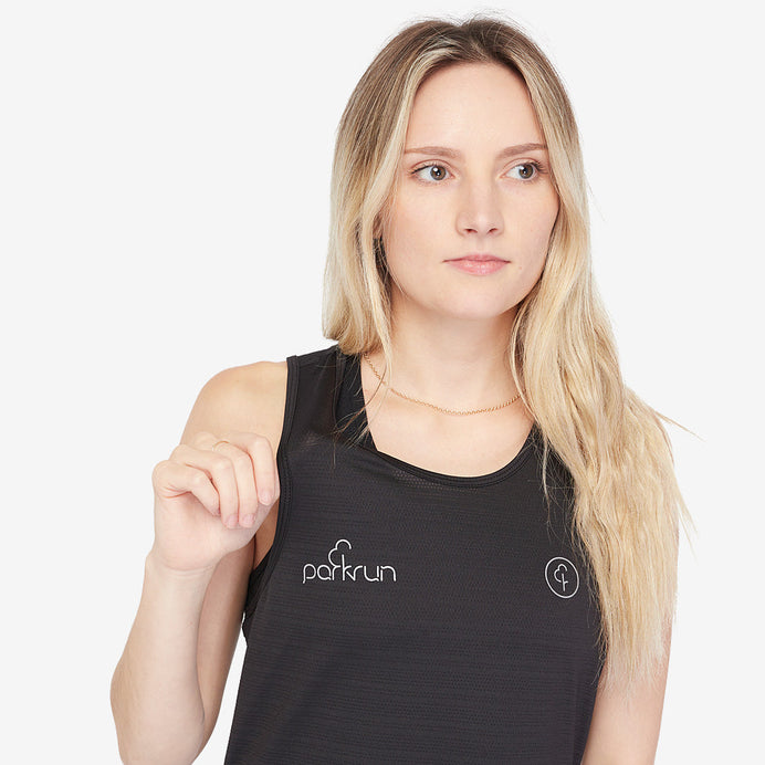 parkrun Milestone Women's Singlet 100 - Black