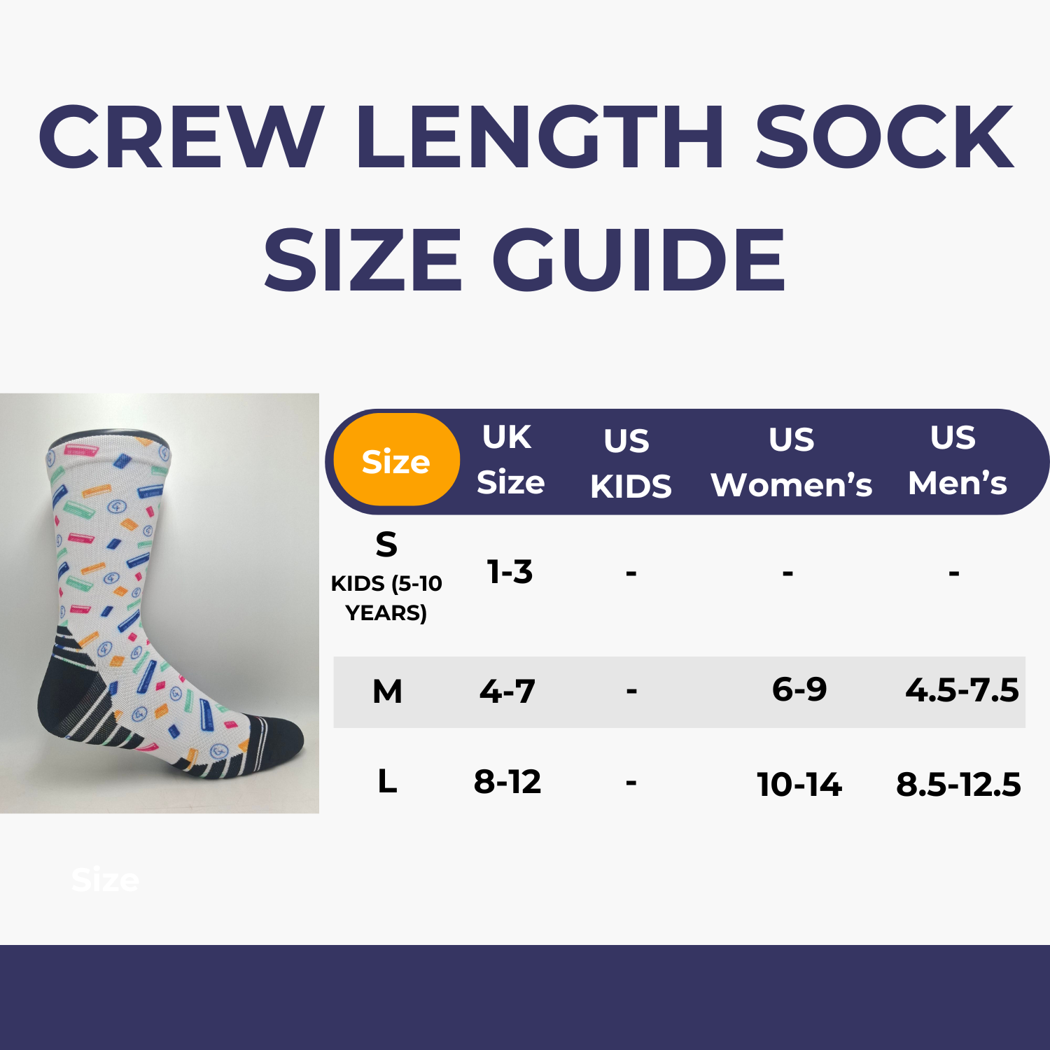 Crew Length parkrun Barcode Socks (White)