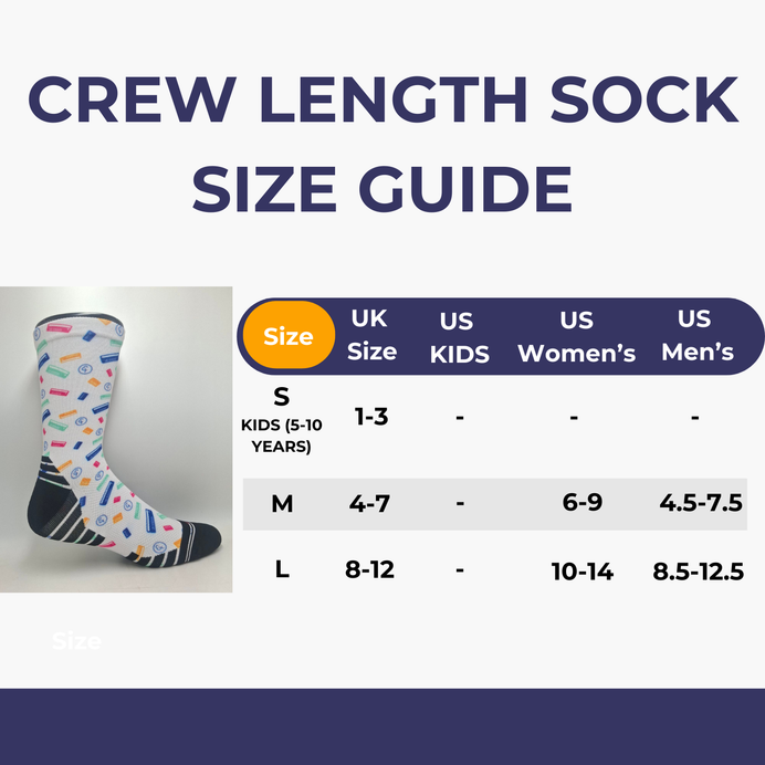 Crew Length parkrun Barcode Socks (White)