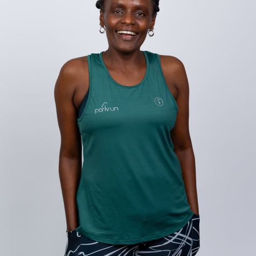 parkrun Milestone Women's Singlet 250 - Green