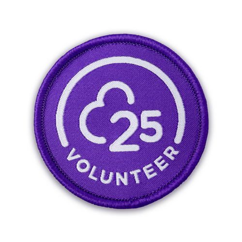 Volunteer 25 Milestone Woven Patch