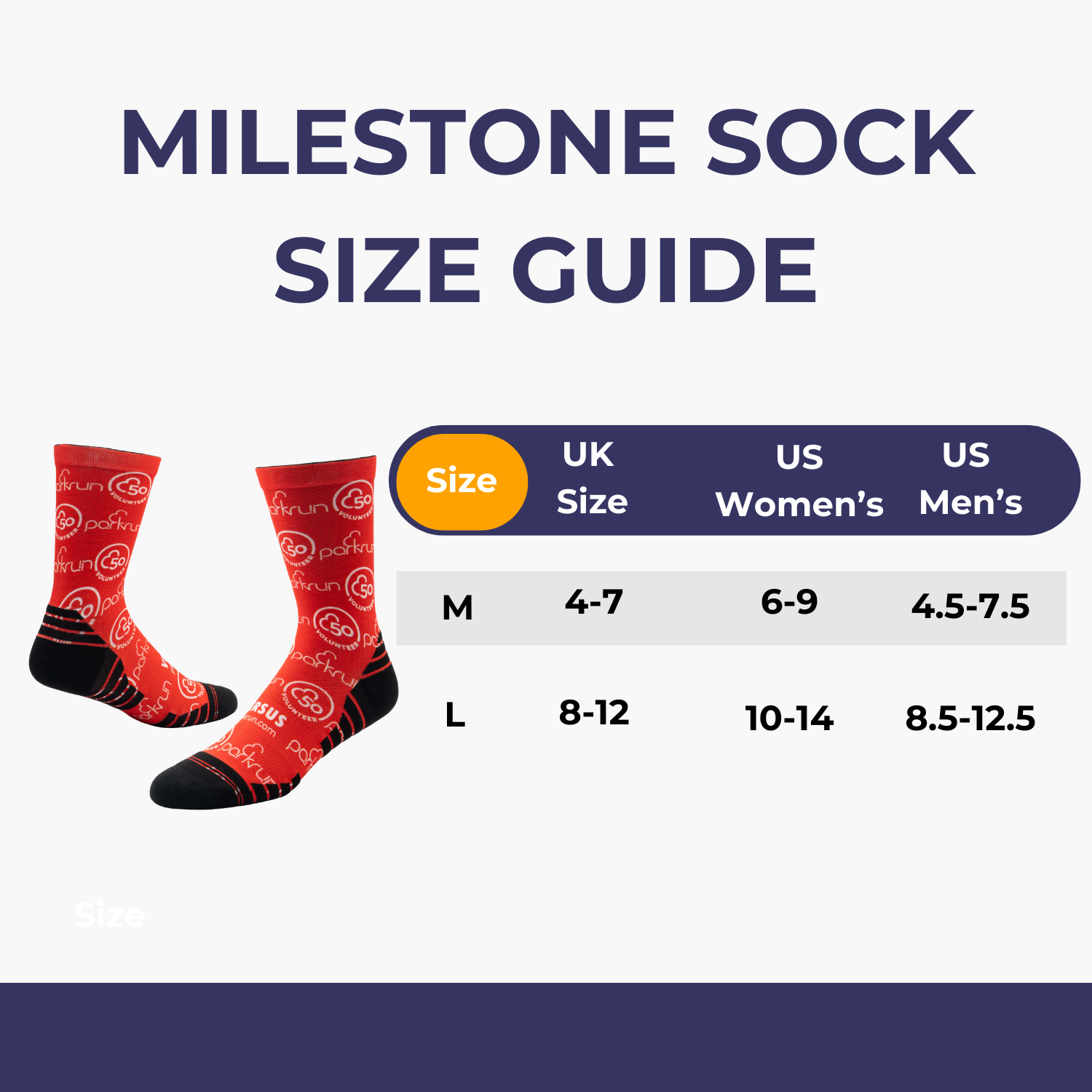 parkrun Milestone 300 Volunteer Socks