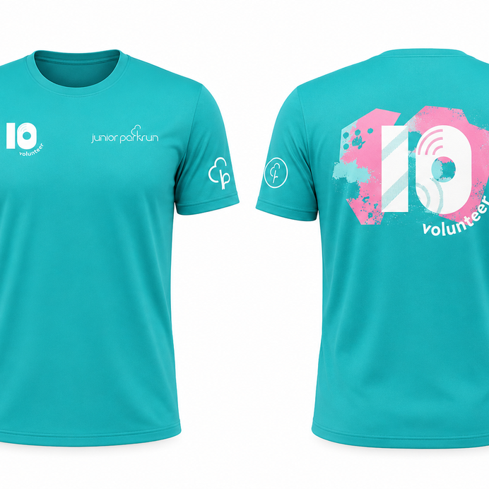 junior parkrun Volunteer Milestone 10 Tee