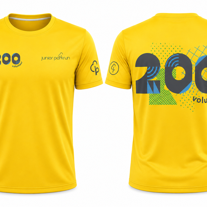 junior parkrun Volunteer Milestone 200 Tee