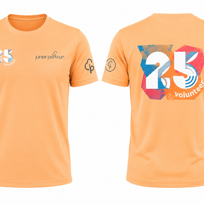 junior parkrun Volunteer Milestone 25 Tee