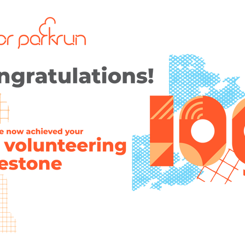 junior parkrun Volunteer Milestone 100 Certificate