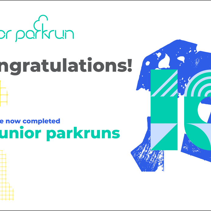 junior parkrun Milestone 10 Certificate