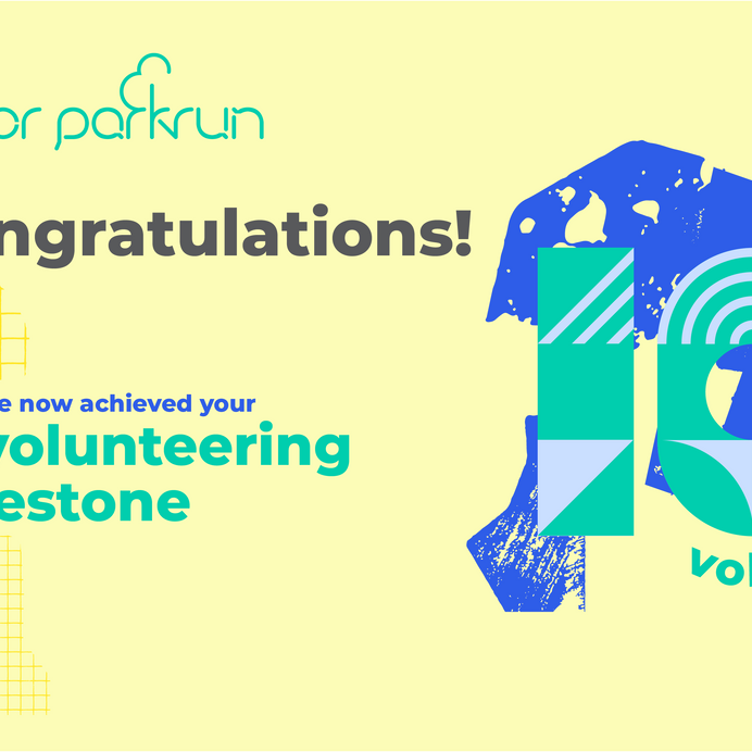 junior parkrun Volunteer Milestone 10 Certificate