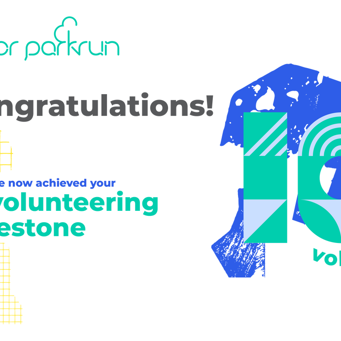 junior parkrun Volunteer Milestone 10 Certificate