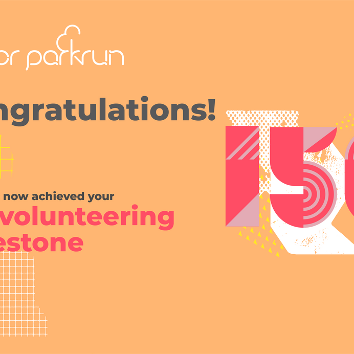 junior parkrun Volunteer Milestone 150 Certificate