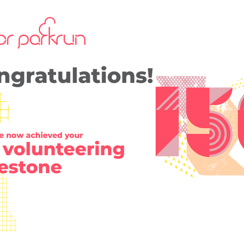 junior parkrun Volunteer Milestone 150 Certificate
