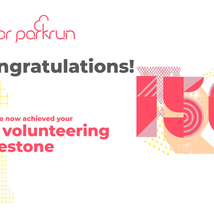 junior parkrun Volunteer Milestone 150 Certificate