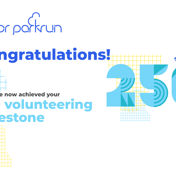 junior parkrun Volunteer Milestone 250 Certificate