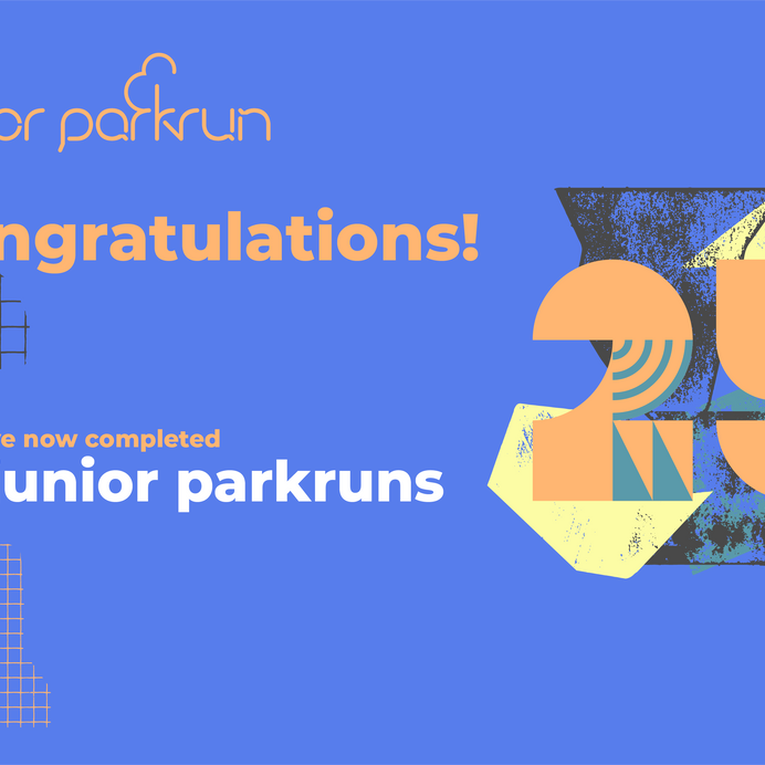 junior parkrun Milestone 25 Certificate