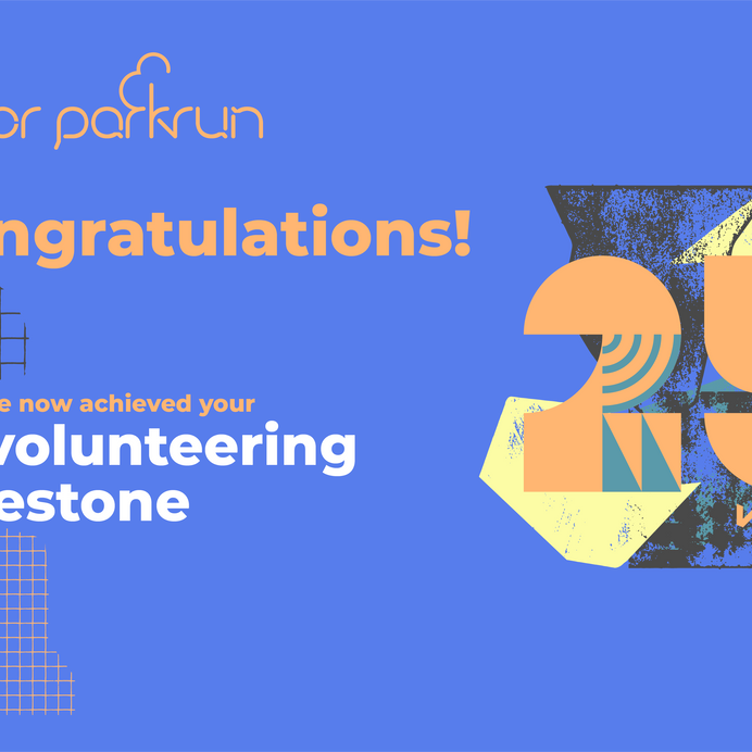 junior parkrun Volunteer Milestone 25 Certificate