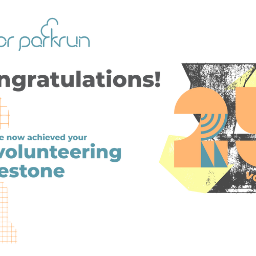 junior parkrun Volunteer Milestone 25 Certificate