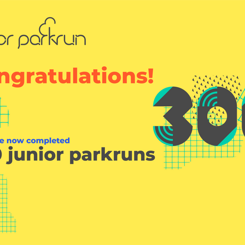 junior parkrun Milestone 300 Certificate