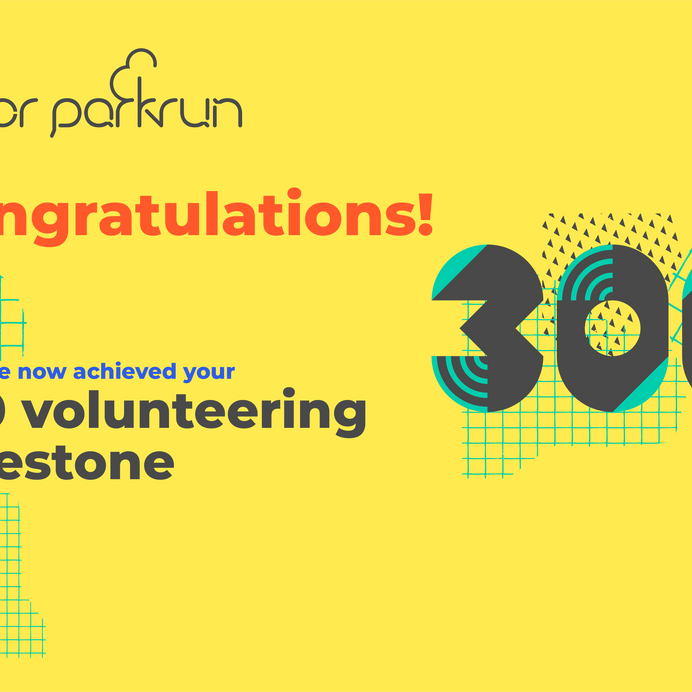 junior parkrun Volunteer milestone 300 Certificate