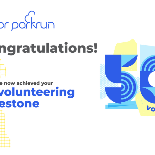 junior parkrun Volunteer Milestone 50 Certificate