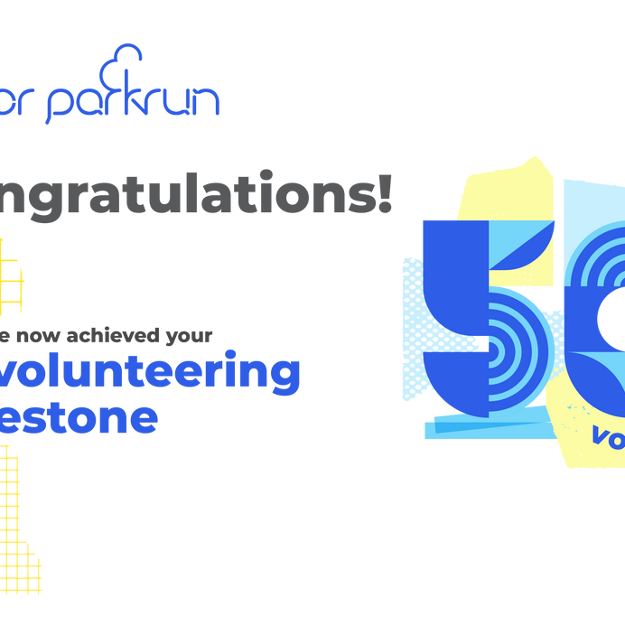 junior parkrun Volunteer Milestone 50 Certificate
