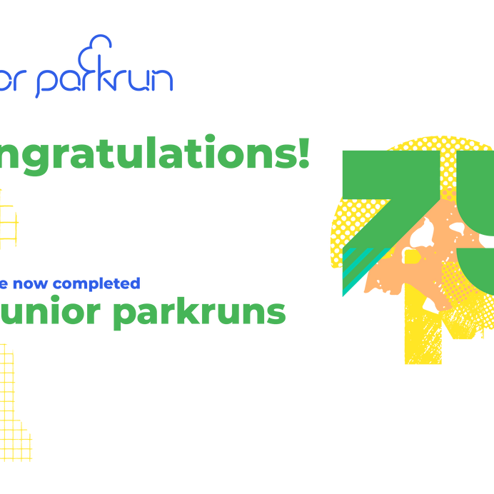 junior parkrun Milestone 75 Certificate