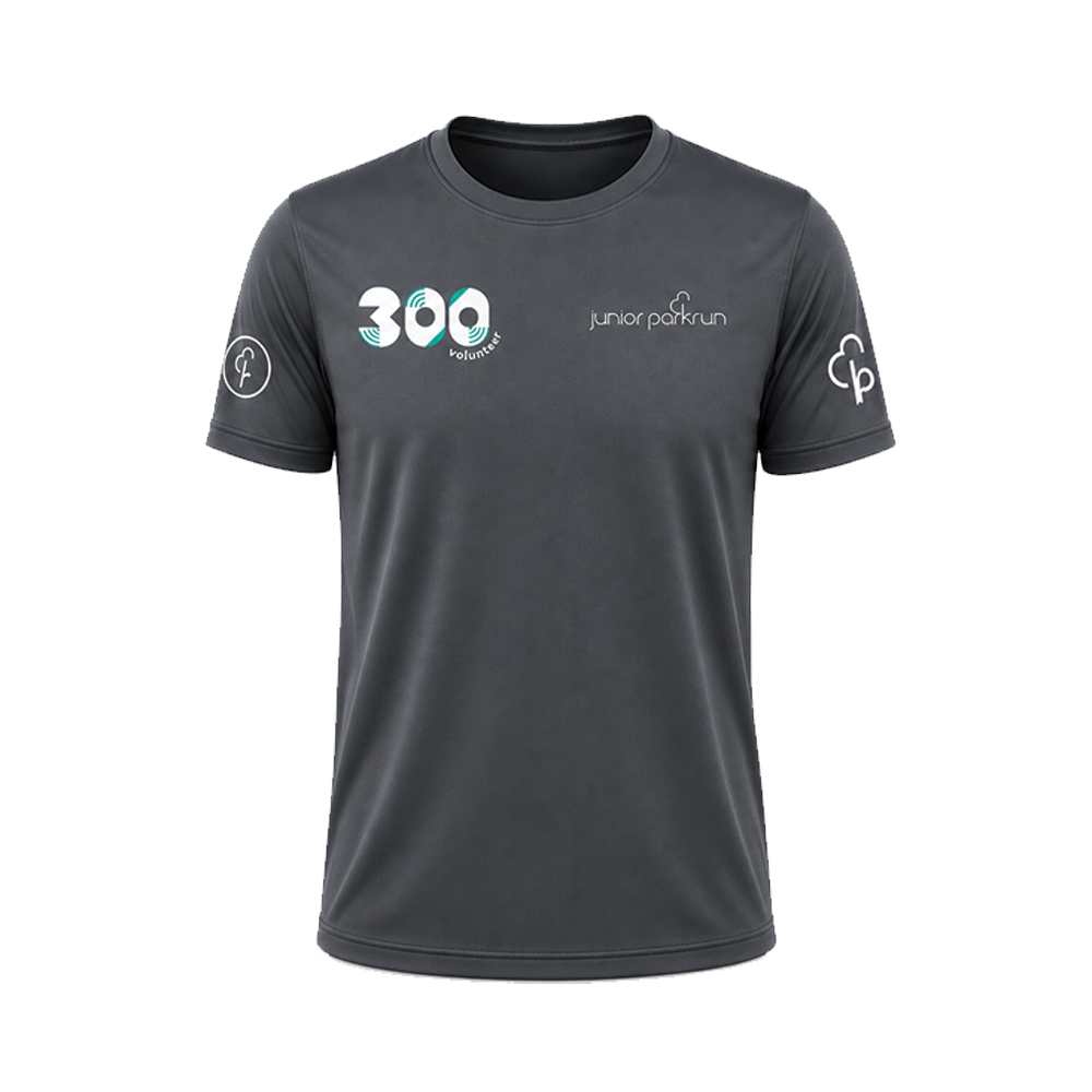junior parkrun Volunteer Milestone 300 Tee